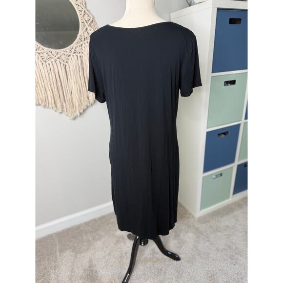 Kindred Bravely Black Eleanora Bamboo Maternity & Nursing T-Shirt Dress Large - Picture 3 of 6